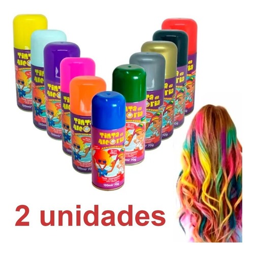 Tinta Spray para Cabelo Colorido Temporária 120mL - Apollo Festas