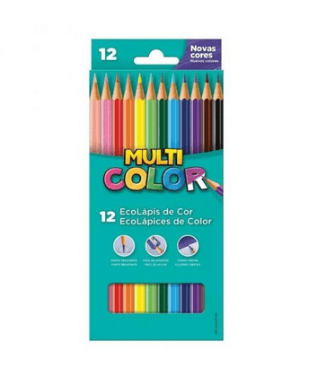 Lápis de Cor Hexagonal 12 Cores – MultiColor