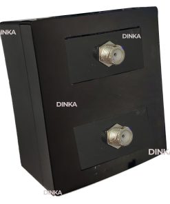 Caixa de sobrepor dupla um módulo televisão coaxial e outro coaxial preto preta