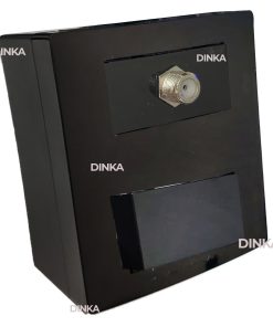 Caixa de sobrepor dupla um módulo interruptor e outro coaxial preto preta