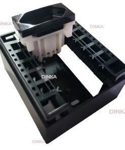 Caixa de sobrepor dupla um módulo internet RJ45 e outro Interruptor preto preta