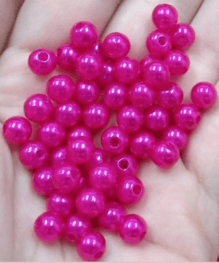 Alternative view of 100 Pérolas 6mm ABS Inteira Com Furo 10g fuschia