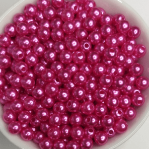 Alternative view of 100 Pérolas 6mm ABS Inteira Com Furo 10g rosa pink