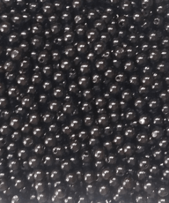 100 Pérolas 6mm ABS Inteira Com Furo 10g preto