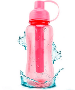 Garrafa Squeeze Esportiva Com Tubo Gelo 600ML ROSA / U