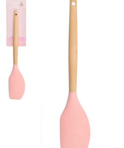 Alternative view of Espátula Pão Duro De Silicone Utensílio Cozinha Cabo Madeira ROSA / U