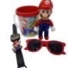 Relogio Super Mario Bros Kit Infantil Boneco + Copo Oculos - Image 2