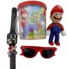 Relogio Super Mario Bros Kit Infantil Boneco + Copo Oculos - Image 7
