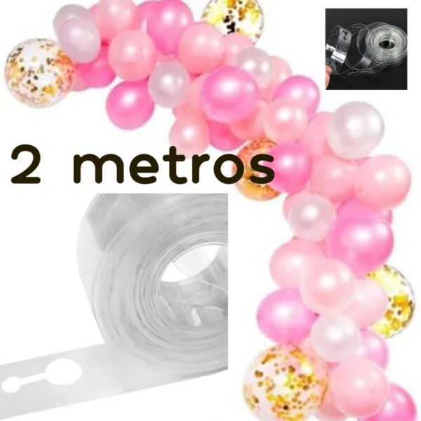 Fita Balão Arco Desconstruído 2 Metros Bexiga Tira Suporte
