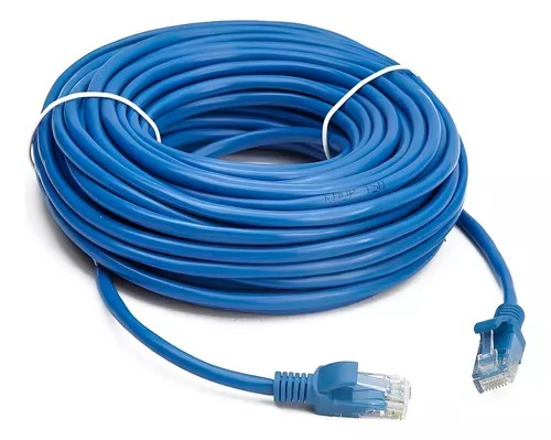 Cabo De Rede Internet 30m 30 Metros Cat6 Azul Crimpado Giga Lan Ethernet Boyu Cell