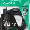 Cabo Hdmi 5 Metros Dupla Blindagem Reforçado Conector Banhado À Ouro 24k Versão 2.0 19 Pinos 4k Ultra Hd 2160p Hdr Arc C