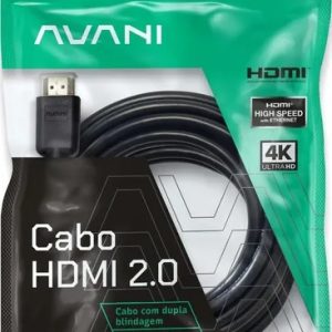 Cabo Hdmi 5 Metros Dupla Blindagem Reforçado Conector Banhado À Ouro 24k Versão 2.0 19 Pinos 4k Ultra Hd 2160p Hdr Arc C