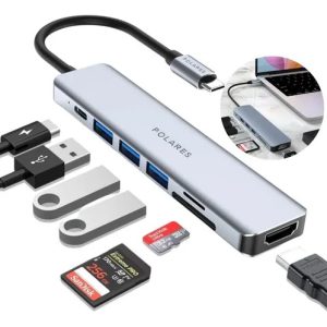 POLARES ZEN1 Adaptador Macbook Hub Usb-c Air M1 M2 Dex Hdmi 4k 7 Em 1 Polares