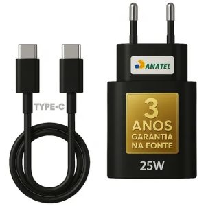 Carregador Super Rápido 25w Para Samsung Galaxy S24 S23 S22 S21 S20 Fe Ultra - Super Fast Cabo Blindado Tipo Usb C -dtim