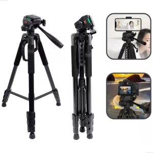 Tripé Profissional Universal Meeky Câmera Celular 140cm Cabeça Hidráulica Com Suporte Celular