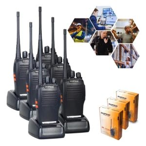 Kit 6 Radios Comunicador Baofeng 777s Profissional Ht Uhf Bandas de freqüência UHF 400-470 MHz Cor Preto