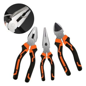 Kit Jogo 3 Alicates Universal Corte Bico Alicate Meia Cana