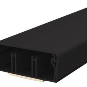 Canaleta Preta 5x2 Cm C/ Fita Adesiva E Divisória 2 Metros