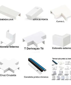 Acabamento Canaleta Branca Larga 50x20mm Grande Grossa Fio