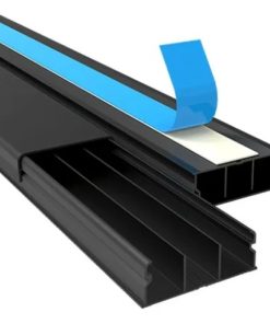 2 Metros Canaleta Preta Grossa 40x16mm Grande Larga Fio Cabo