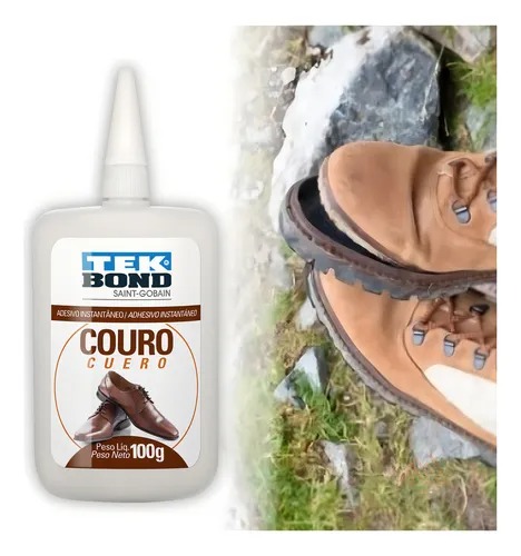 Cola instantânea Tekbond 100g sapato Calçado couro metal Eva