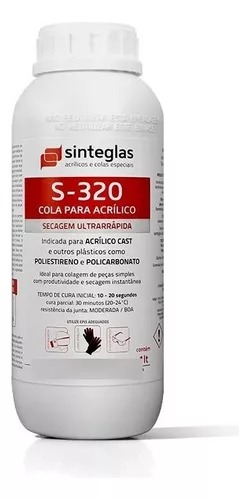 Cola Líquido Sinteglas Cola Acrilico E Policarbonato Ultra-s