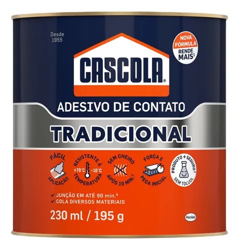 Cola Líquido Adesivo Instantâneo Henkel Cola De Contato Sem Tuluol de 195g