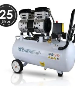 Compressor De Ar 750-25L 120psi Silencioso Isento Óleo Cor Branco Fase elétrica Monofásica