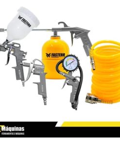 Kit Pistola De Gravidade Para Compressor Com 5 Peças Fasterr