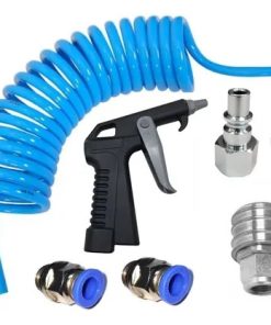Tubo Espiral Ar 3,5 Mts 1/4 Conexões, Pistola Limpeza