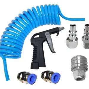 Tubo Espiral Ar 3,5 Mts 1/4 Conexões, Pistola Limpeza