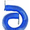 Mangueira Espiralada Pu 5 Mts Com Kit Engate Rápido 5 Peças Azul