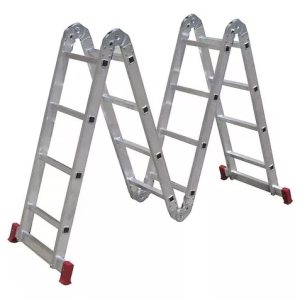 Escada Multifuncional de Alumínio 4x4 com 16 Degraus Dobrável e Articulada BotaFogo – Leve e Resistente