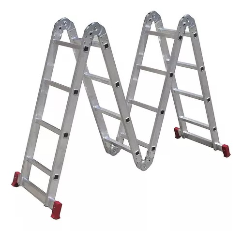 Escada Multifuncional de Alumínio 4x4 com 16 Degraus Dobrável e Articulada BotaFogo – Leve e Resistente