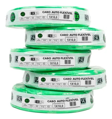 Fio Elétrico Flexível 10mm 100 Metros.