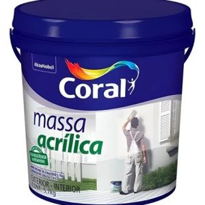 Massa Acrílica Branca Acabamento Fosco Linha Coral 5,7kg