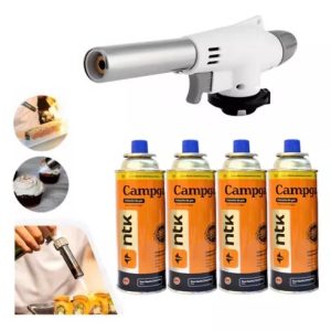 Kit C/4 Refil + Maçarico Portátil Com Regulagem Gourmet