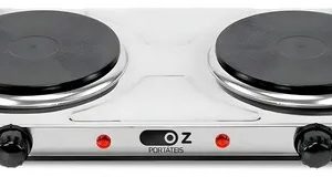 Fogão Elétrico Portátil De Mesa Cooktop 2 Bocas 2000w Aço Inoxidável Fe2000 Oz