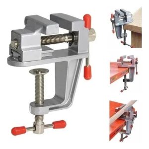 Mini Morsa De Bancada Torno Base Fixa Aço Alumínio Até 25mm