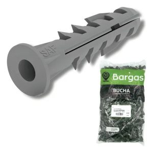 Bucha Com Anel Para Parede 12mm Bargas Pacote 250 Peças Profissional