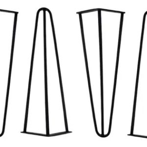 Kit4 Pé Hairpin Leg 30cm 10mm Triplo Preto Pés De Ferro Mesa