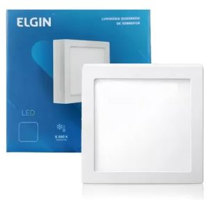 Plafon Led Quadrado Sobrepor 18w 6500k Branco Frio Elgin