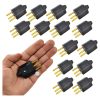 Kit 15 Plugues Macho Pino 10a 2p+t Para Extensão Preto