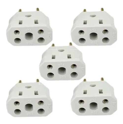 Kit 5 Plugs Adaptador De Tomada Bob Esponja 10a/20a 3/2pinos