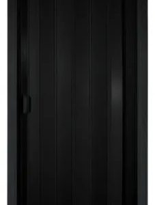 Porta Correr Sanfonada Pvc 80cm Preta Completa Para Quarto Cor Preto