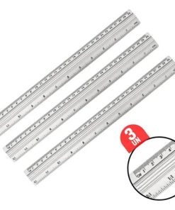 Utileira® Kit 3 Réguas De Alumínio 30cm Escola Trabalho Escritório