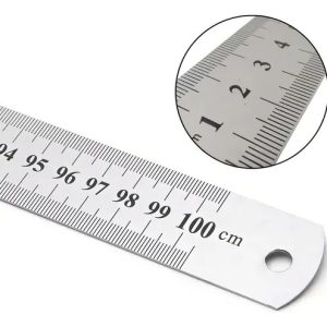 Régua De Metal Aço Inox 100 Cm-1 Metro Profissional Flexivel