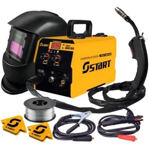 Máquina De Solda Inversora Mig 160A 3 Em 1 Tig Lift 220V Start Com Máscara E Esquadros 12kg