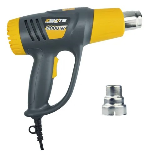 Soprador Térmico 2000w Ar Quente 2 Estagios + Ponta Redutora Cor Cinza e Amarelo