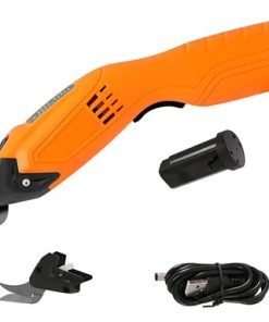 Tesoura Elétrica Para Tecidos Papelão Couro 2 Baterias